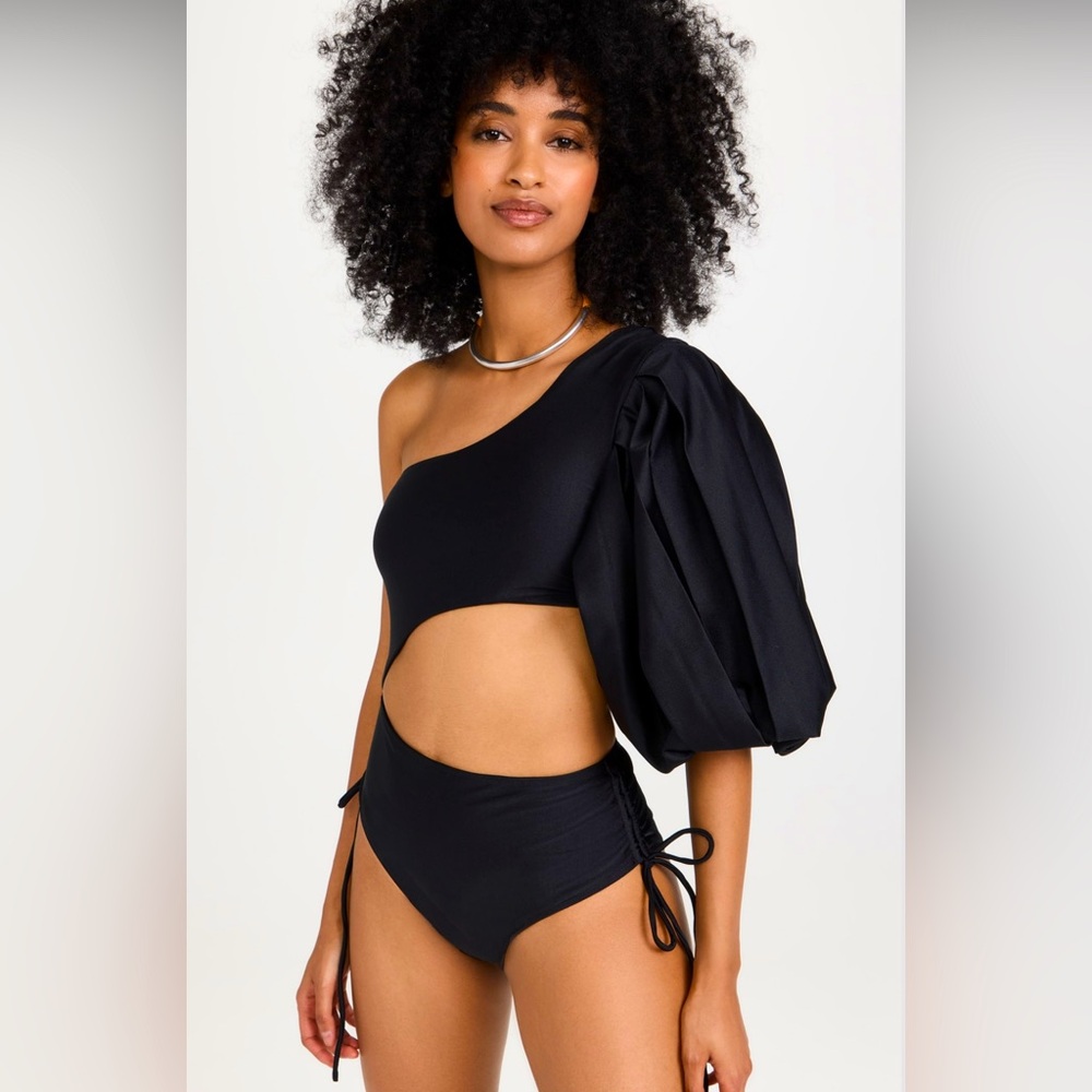 Fe Noel Black Cloud Puff One piece swimsuit sz Medium